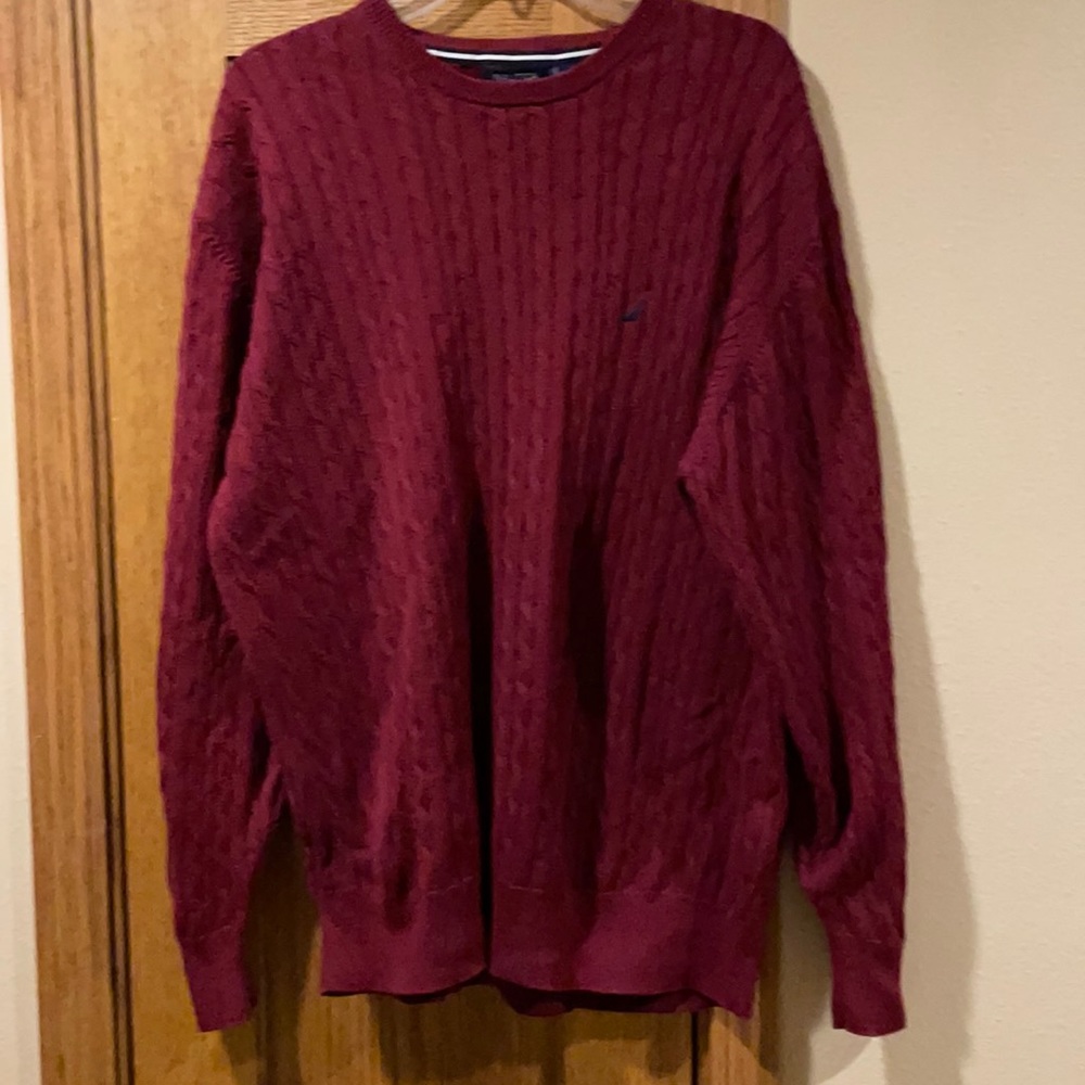 Men’s Nautica Burgundy Crewneck Sweater